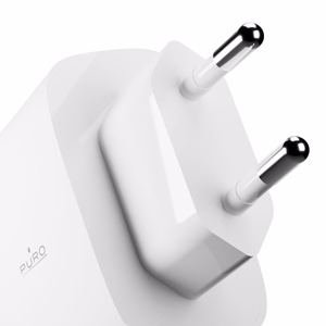 Puro Daily Prolite 45W USB-C USB-A Power Delivery įkroviklis su USB-C kabeliu - baltas