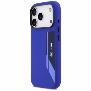 BMW M Silicon Vertical Logo MagSafe deklas iPhone 17 Pro - tamsiai melynas