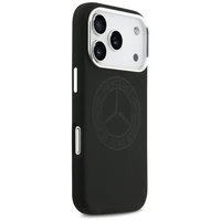 Mercedes silikoninis Vintage Logo MagSafe dėklas iPhone 17 Pro – juodas