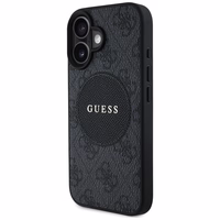 Guess 4G Circle Classic Logo Magnetinis dėklas telefonui iPhone 16 - juodas
