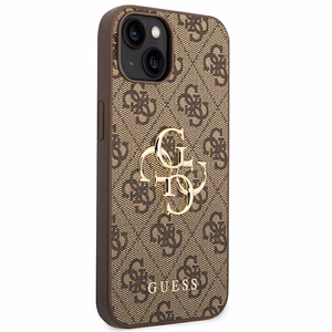 Guess 4G Big Metal Logo dėklas telefonui iPhone 14 - rudas