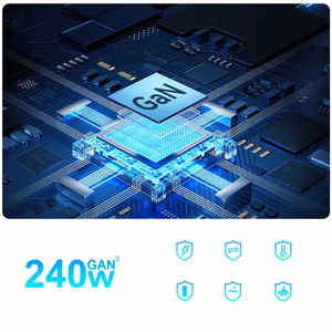 Wozinsky 240W GaN QC3 įkrovimo stotelė - juodas