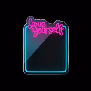 Neon MIRROR LED LOVE YOURSELF turkio rožinis FMNE01 Forever Light
