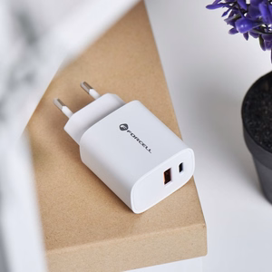 Įkroviklis Forcell (1xUSB-C;1xUSB 3A 30W) baltas