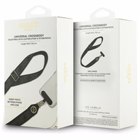 GUESS universalis dirželis GUUCNP4DGMK (4G PU dirželis, rišiklis, Strass metalo logotipas) juodas