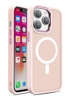 Magnetinis spalvotas matinė dėklas telefonui iPhone 15 Pro Max - rožinė