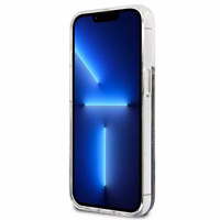 Guess GUHCP13SLFLSB iPhone 13 mini 5.4" mėlynas kietas dėklas gėlių skystas blizgučiai