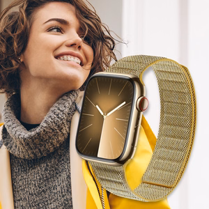 Crong Melange magnetinis dirželis, skirtas Apple Watch 38 / 40 / 41 / 42 mm, geltonas melanžas