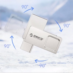 USB-накопитель Orico U301, 64 ГБ, USB-A/USB-C, USB 3.2 Gen 1, серебристый