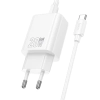 Įkroviklis Hoco USB-C QC PD 20W + kabelis USB-C į Lightning N60 baltas