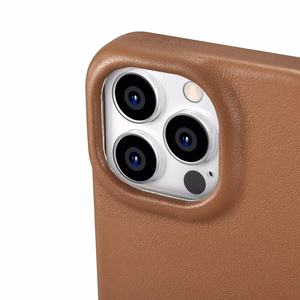iCarer CE Premium odinis folio dėklas iPhone 14 Pro su MagSafe magnetiniu flipu - raudonas