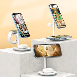 Belaidis įkroviklis Choetech "T585-F 3in1" baltas 15W (skirtas iPhone / Apple Watch / Airpods)