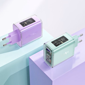 Acefast GaN 65W įkroviklis su 3 jungtimis (1xUSB, 2xUSB C) - žalias (A45)