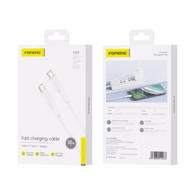 FONENG laidas XS01 USB-C - USB-C PD 60W 1M baltas