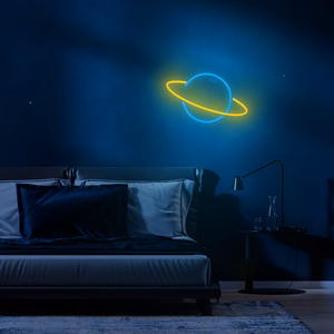 Neon LED Light SATURN geltonas mėlynas Bat + USB FLNE11 Forever Light