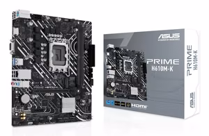 ASUS Prime H610M-K Motherboard, Intel H610, LGA1700, Micro-ATX, DDR5, 2 DIMM, M.2, HDMI, D-Sub