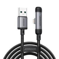 Joyroom S-A56 EnjoyX serijos 90° USB-A - Lightning 3A kabelis 1.2m - juodas