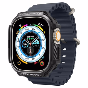 Spigen Rugged Armor dėklas, skirtas Apple Watch Ultra 49 mm, matinis juodas
