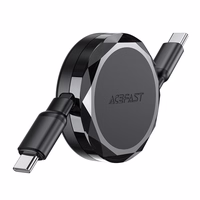Acefast C13-03 USB-C - USB-C 60W ištraukiamas kabelis - juodas