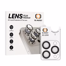 Apsauginis stiklas Tel Protect 3D Lens ant kameros Iphone 13 Pro/13 Pro Max juodas (3 lęšiai)
