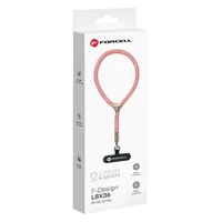 FORCELL F-DESIGN L8X36 riešo telefono virvelė su reguliuojamu ilgiu (maks. 18cm kilpoje) rožinė balta