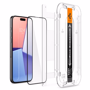 Spigen Glas.tR EZ Fit FC grūdintas stiklas iPhone 15 Pro - juodas 2 vnt.