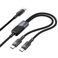 Kabelis 2in1 USB C į USB C / USB C Hoco 5A 100W 1,2 m U139 juodas