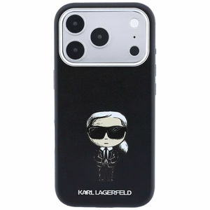 KARL LAGERFELD dėklas, skirtas IPHONE 18 Pro/ 17 Pro suderinamas su „MagSafe“ (Smooth Ikonik Sketch) (spalva: juoda)