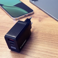 Įkroviklis Wozinsky "GaN" juodas 20W (USB / USB-C)