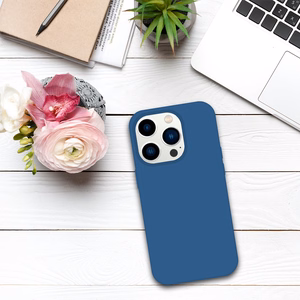 Tel Protect silikoninis dėklas telefonui Iphone 14 Pro tamsiai mėlynas