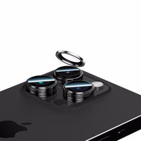 Benks Grūdintas stiklas DR Safyro Objektyvo Apsauga kamerai Iphone 15 Pro/15 Pro Max (3 objektyvai) juodas