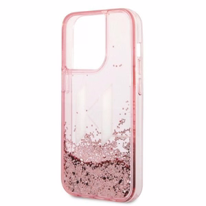 Karl Lagerfeld KLHCP14LLBKLCP iPhone 14 Pro 6.1 "rožinis / rožinis kietas dėklas Liquid Glitter Big KL