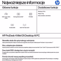 HP ProDesk 4 G1i AI kompiuteris Intel Core Ultra 7 265T 16 GB DDR5-SDRAM 1 TB SSD Windows 11 Pro PC Juodas