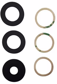 Samsung A165 A16 4G/A166 A16 5G kameros stikliukas Black (only lens 3pcs) ORG