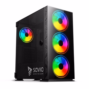 SAVIO Prime X1 ARGB Glass kompiuterio korpusas, juodas