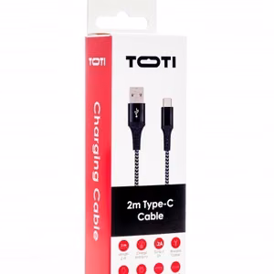 SEEK TOTI USB-A į Type-C, 2 m pynimo laidas 2A, juodas/Space grey