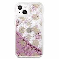 Guess GUHCP13SLGPEPI iPhone 13 mini 5.4" rožinis/rožinis kietas dėklas Peony Liquid Glitter