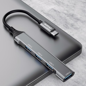 Dudao HUB 4in1 USB-C - 4x USB-A (3 x USB2.0 / USB3.0) 6.3cm juodas (A16T)