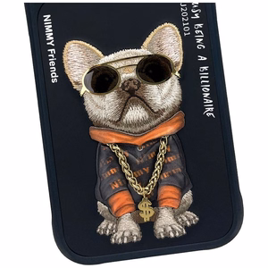 Juodas NIMMY ŠAUNUS ŠUO SU AKINIAIS dėklas IPHONE 18 Pro Max/17 Pro Max