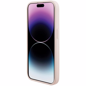 Karl Lagerfeld dygsniuoto rašto K dėklas telefonui iPhone 15 Pro Max - rožinis