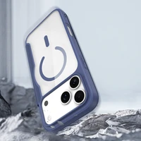 Dux Ducis Skin X Pro Dėklas iPhone 17 Pro Max su pinigine, MagSafe suderinamas - Mėlynas