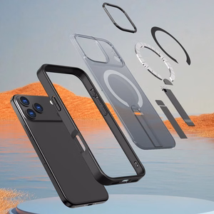 Hybrid Armor X dėklas telefonui iPhone 17 Pro Max su stovu, suderinamas su MagSafe - juodas