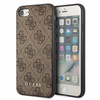 Guess 4G Metal Gold Logo dėklas telefonui iPhone SE 2022 / 2020 / 7 / 8 - Rudas