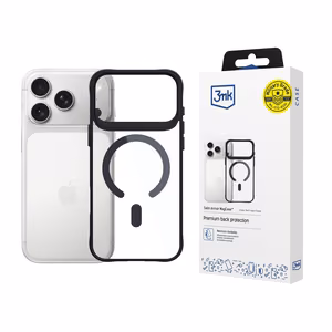 3mk Satino šarvų Magnetinis dėklas telefonui iPhone 17 Pro - skaidrus juodas