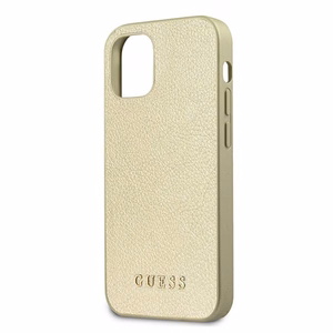 Guess GUHCP12SIGLGO iPhone 12 mini 5.4" auksinis/auksinis kietas dėklas Iridescent
