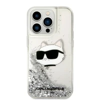 Karl Lagerfeld KLHCP14LLNHCCS iPhone 14 Pro 6.1" kietasis dėklas sidabrinis/sidabrinis Blizgus Choupette Head