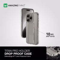 Amazing Thing Titan Pro dėklas telefonui su stovu 10FT IP156.7PTHGY iPhone 15 Pro Max titano spalvos