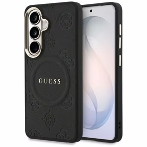 Guess case Saffiano Peony Embossed Ring MagSafe for Samsung Galaxy S26 Plus black