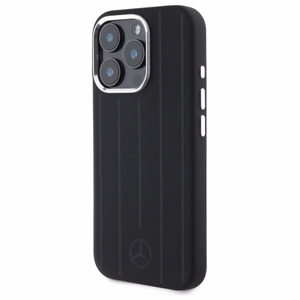 Mercedes silikoninis vertikalios toninės juostos Magnetinis dėklas telefonui iPhone 16 Pro Max - juodas
