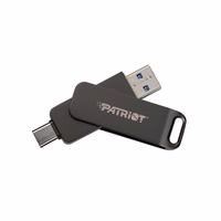 Flashdrive PATRIOT Rage R550 32GB 100 MB/S USB A+C Pasukamas dizainas (PE32GR550DSAD) Juoda